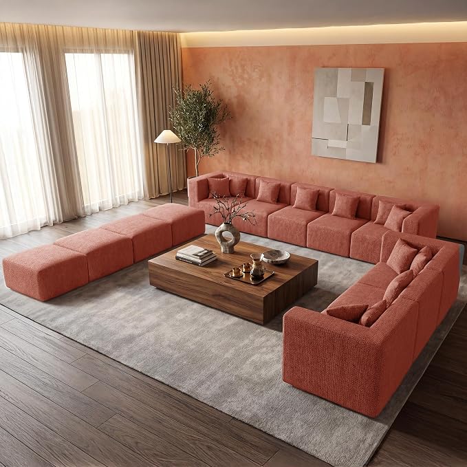MONVANE Modular Sectional Sofa, Oversized 12 Seat Convertible U Shaped Couch - Image 2