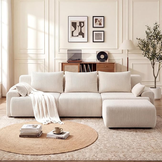 GRUSIGN 118'' Sectional Boneless Oversize Modular Couches, Curved Cloud - Image 9