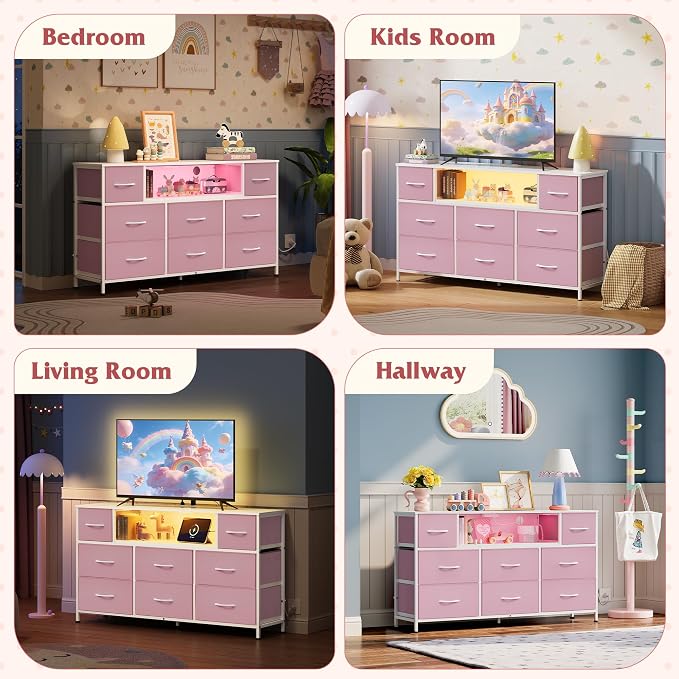 WLIVE Dresser TV Stand for 45, 55 inch TV, Entertainment Center - Image 3
