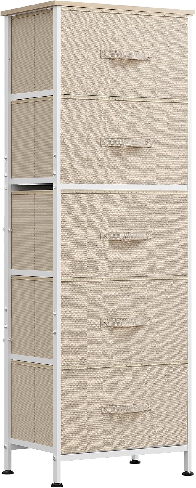 WLIVE Fabric Dresser, 5-Drawer Tall Dressers by WLIVE