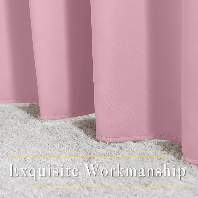 NICETOWN Crystal Pink Blackout Draperies Curtains - Image 6