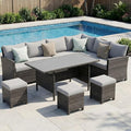 Wisteria Lane 7 Piece Patio Furniture Set, High Curved Back Wicker Outdoor by WisteriaLane