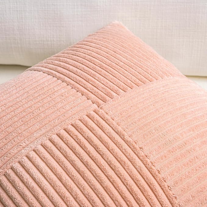 Fancy Homi 2 Packs Peach Lumbar Decorative Throw Pillow Covers 20x28 Inch - Image 4