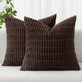 MIULEE Pack of 2 Corduroy Decorative Throw Pillow Covers 18x18 Inch Soft Boho by MIULEE