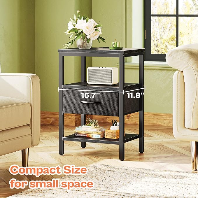 SUPERJARE Nightstand Set of 2, Bed Side Tables - Image 6