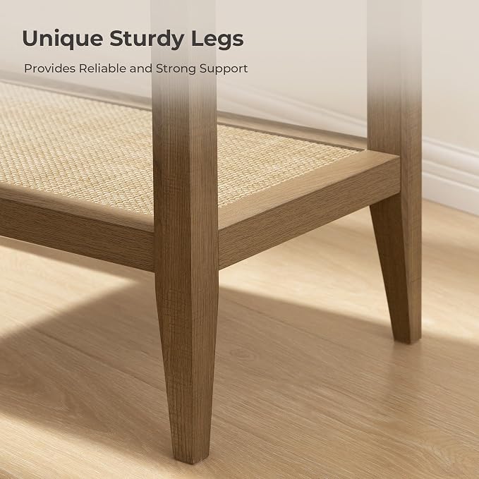 SICOTAS Rattan Night Stand Bedside Table - Image 5