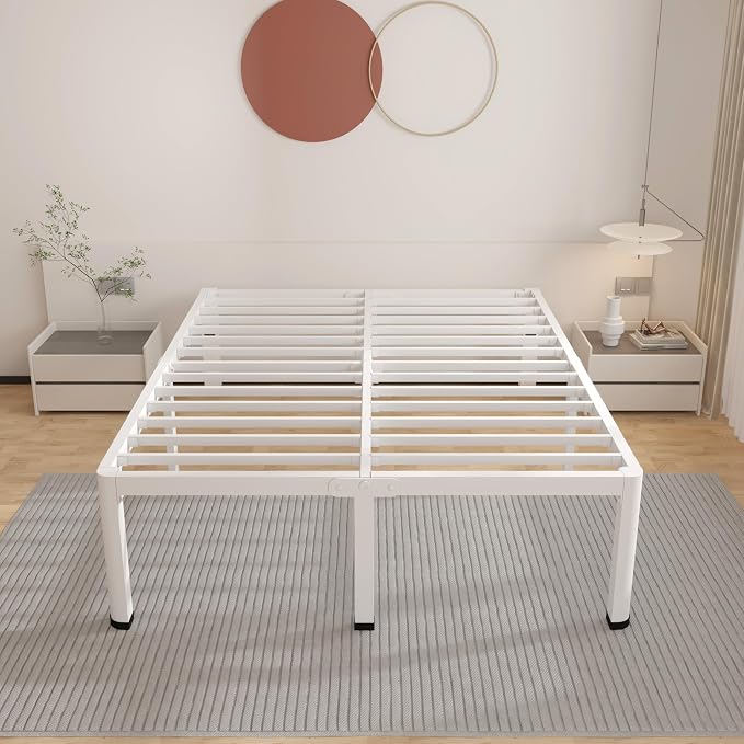 ROIL 14 Inch White Queen Bed Frame - Image 8