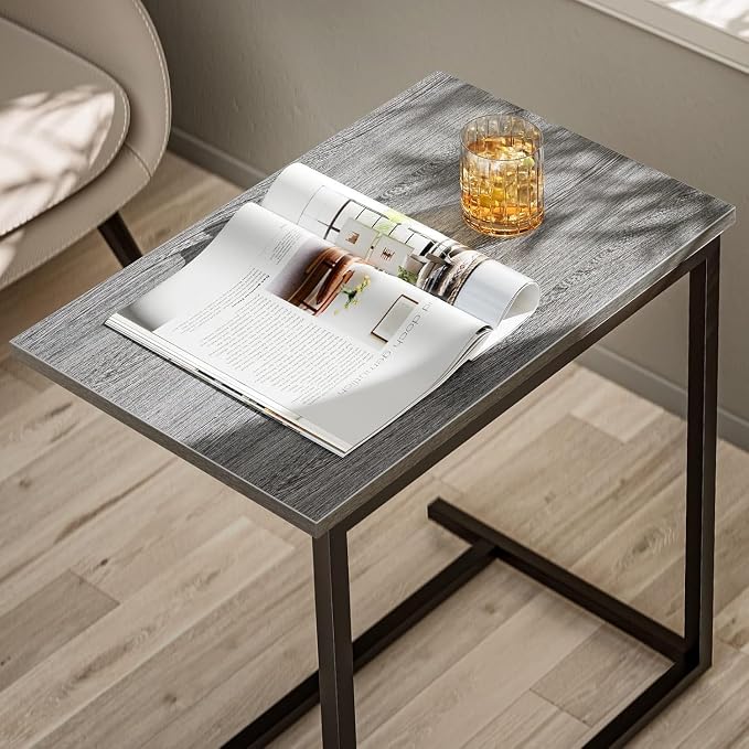 Pipishell C Shaped End Table 27 Inches High, Side Table - Image 3