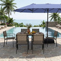 Aoxun 8-Piece Patio Table and Chairs Set & 15ft Patio Umbrella by Aoxun