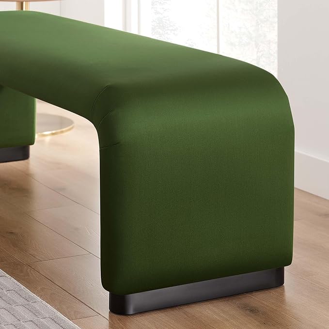 Modway EEI-6734-BLK-MOS Koda Performance Velvet Waterfall Long Bench - Image 10