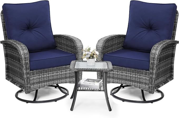 wildformers Luxury Outdoor Swivel Wicker Glider Patio Chairs by wildformers