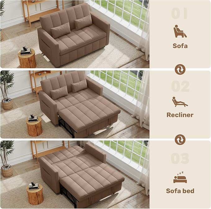 Nebuaegis Sleeper Sofa Bed, 3-in-1 Convertible Pull Out Couch - Image 6