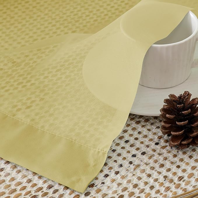 Aiyufeng Yellow Sheer Curtains 63 Inches Long 2 Panels Set, Semi Transparent - Image 3