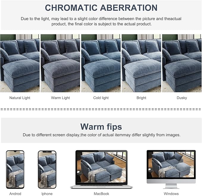 58" Cloud Couch Loveseat, Deep Seat Modular Sectional Sofa - Image 6
