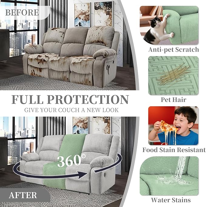 100% Waterproof Sectional Recliner Couch Covers - Image 6