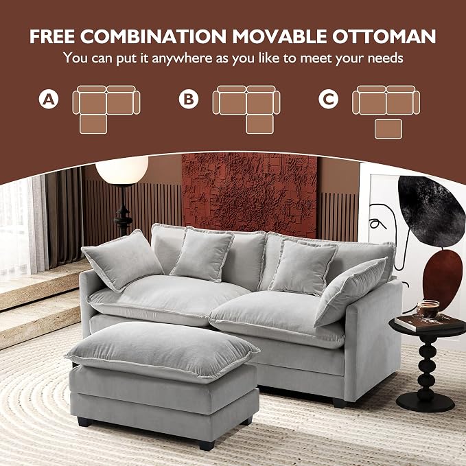 Ihanherry 77" L Shaped Modern Sofa Modular Sectional Cloud Couch - Image 6