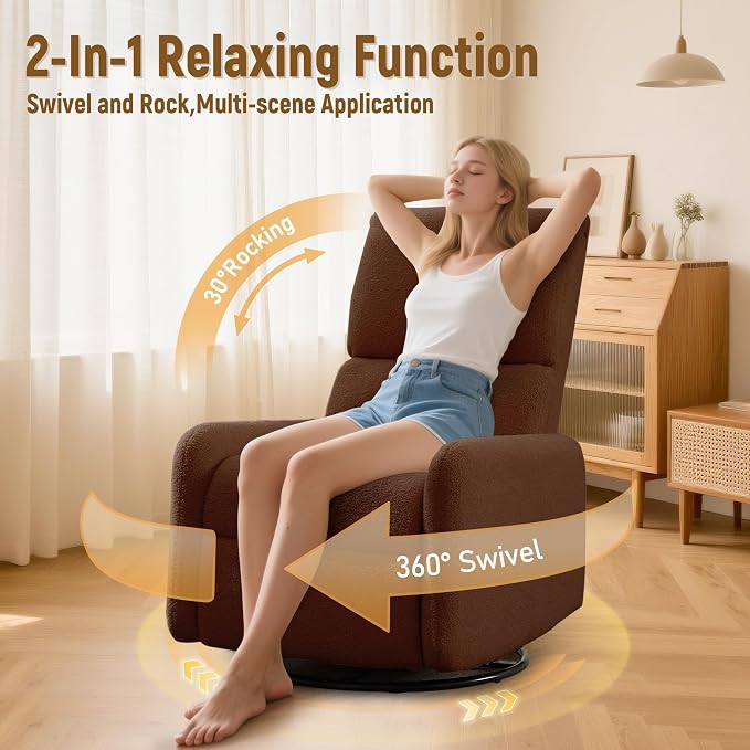 Korser 360° Rocking Chair, Nursery Rocker Chair - Image 3