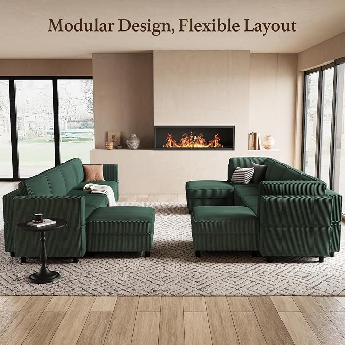Belffin U Shaped Sectional Sofa Couch Modular Sectional Sofa - Image 8