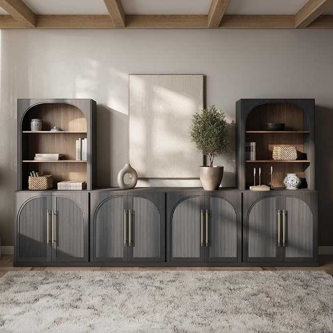 BELLEZE 6-Piece Modular TV Stand, Entertainment Center by BELLEZE