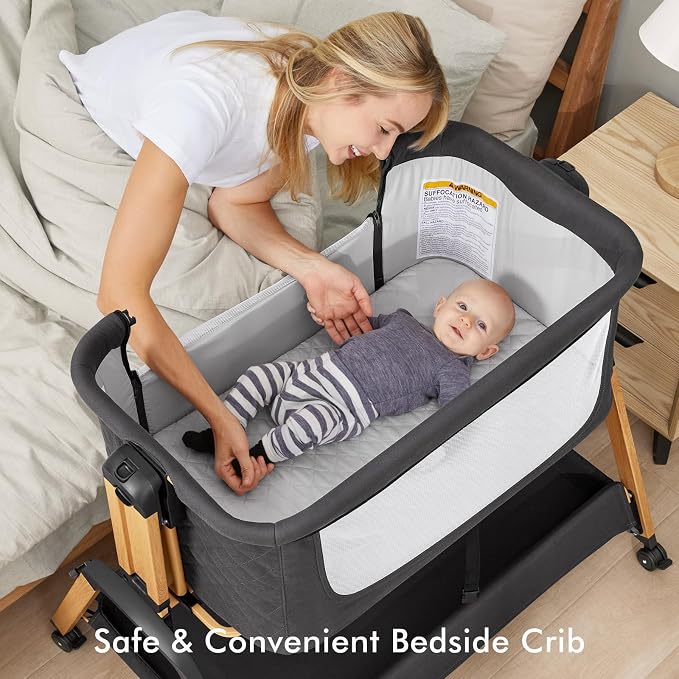 TotRun Bassinet Bedside Sleeper, Rocking Bassinets - Image 2