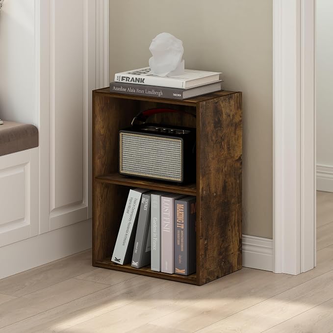 Furinno LUDER Book Shelf, 2-Tier Modern Bookshelf, Open Shelves Bookcase - Image 2