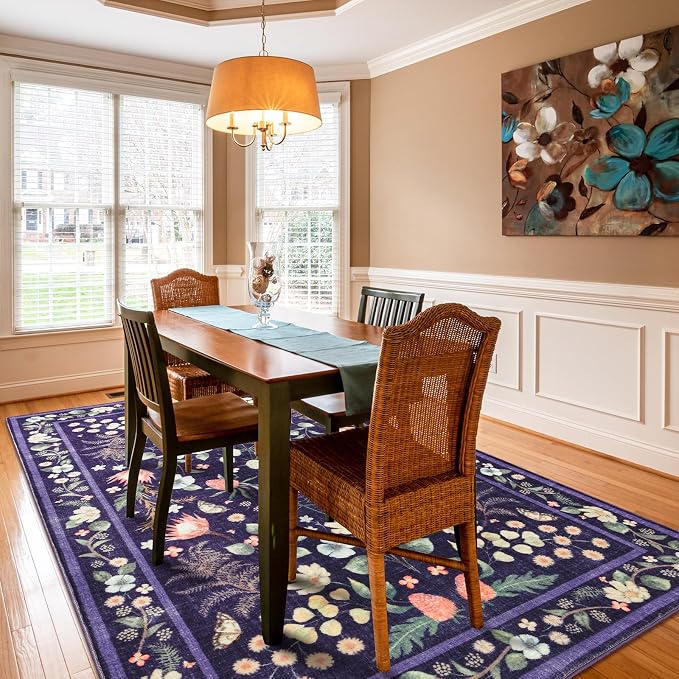 Area Rugs for Living Room, 6x9 Washable Vintage Rug for Bedroom, Non-Slip - Image 7