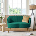 HULALA HOME Velvet Loveseat Sofa by HULALAHOME