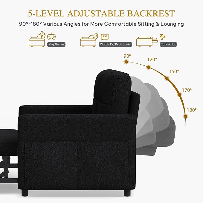 DWVO 55" Convertible Sofa Bed, 3-in-1 Sleeper Sofa - Image 6