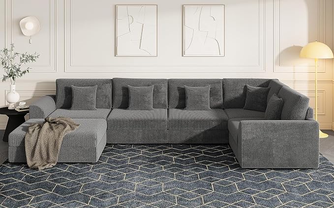 Modular Sectional Sofa, Oversized U Shaped Couch, Convertible Sleeper Sofa - Image 4