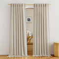 NICETOWN Linen Taupe Curtains 84 inches Long, Rod Pocket & Back Tab Flax Linen by NICETOWN