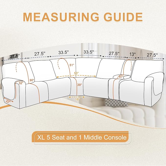 HDCAXKJ 100% Waterproof Reclining Sectional Couch Covers L Shape Recliner Sofa - Image 2