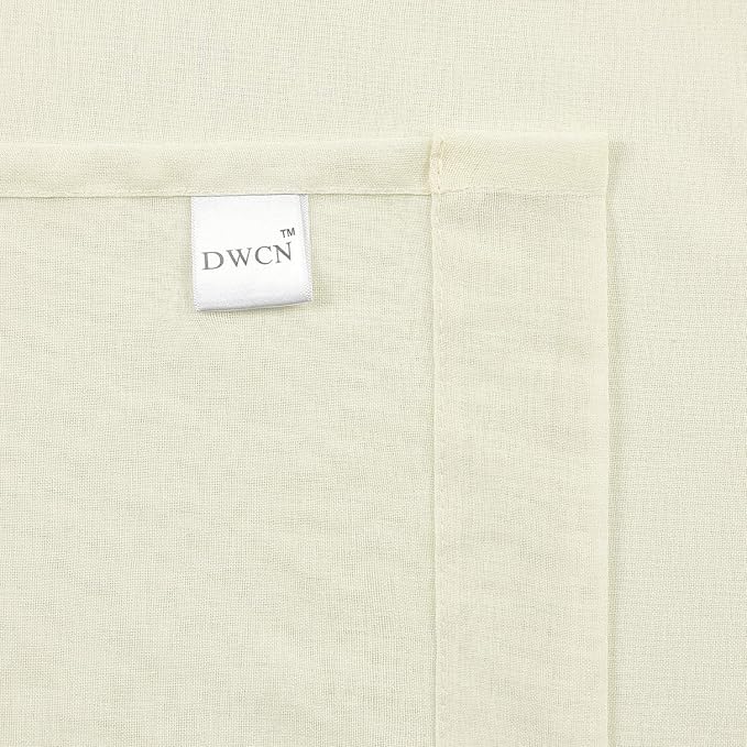 DWCN Ivory Sheer Curtains for Kitchen Windows - Image 5