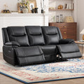 ANJ Premium Genuine Leather Manual Reclining Sofa Couch, Overstuffed 3-Seater by ANJ