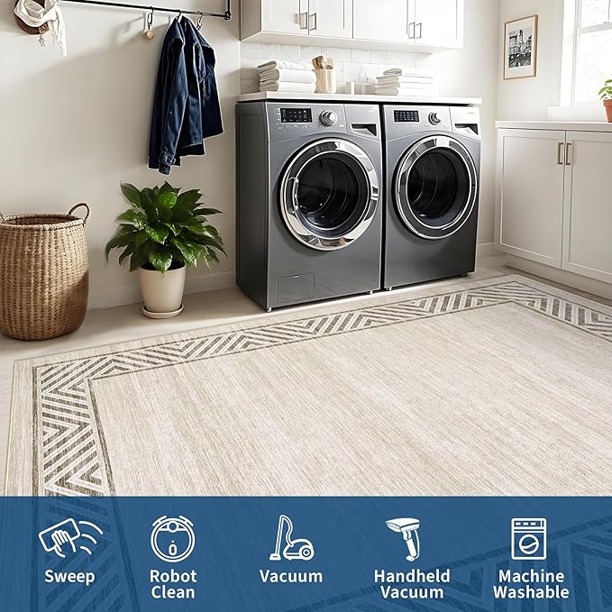 GarveeHome Bordered Bedroom Rugs 5x7 Ultra-Soft Indoor Carpet, Non-Slip Modern - Image 6