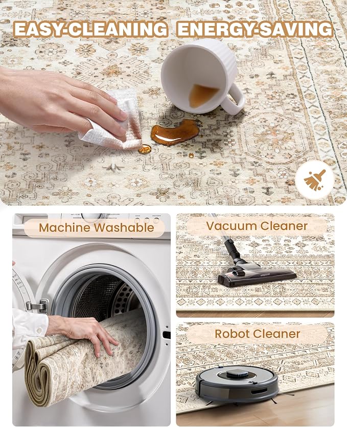 3x5 Washable Area Rug for Entryway, Kitchen Rugs Non Slip for Dining Room - Image 8