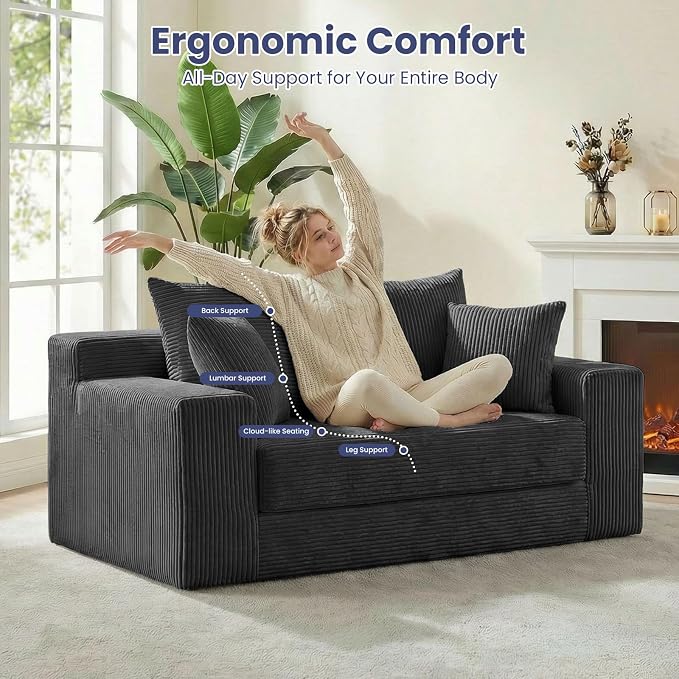 3-in-1 Convertible Sofa Bed: Boneless Loveseat Sleeper & Folding Couch Bed - Image 7