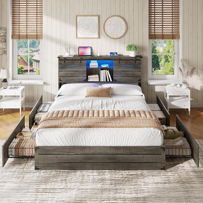 VIAGDO Wooden Bed Frame Full Size - Image 7