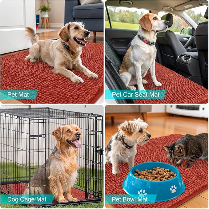 OLANLY Dog Door Mat for Muddy Paws 36x24, Absorbs Moisture and Dirt, Absorbent - Image 7