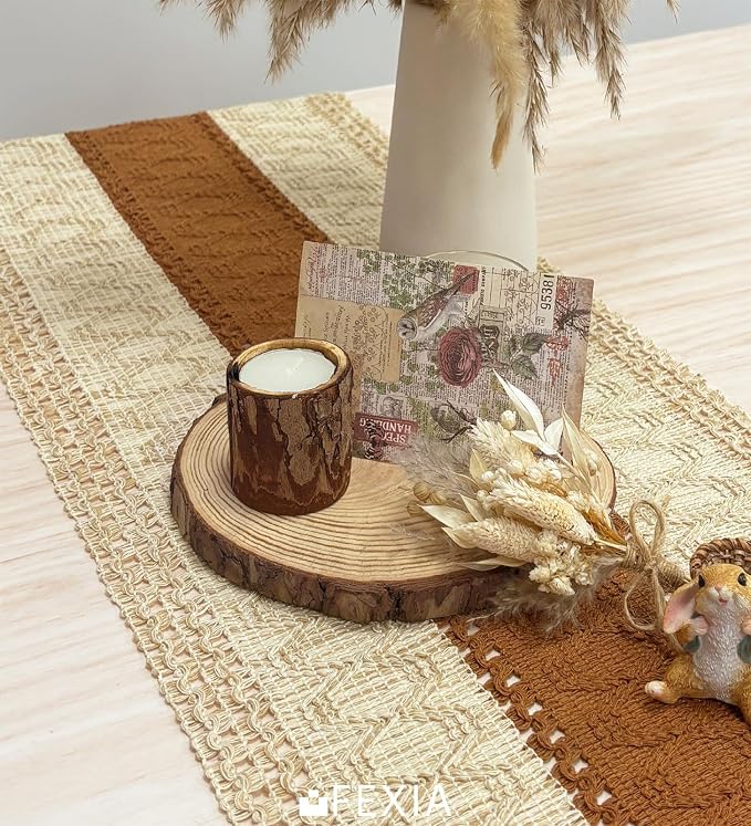 FEXIA Boho Table Runner 48 Inches Long Macrame Summer Decor Coffee Table Cover - Image 4