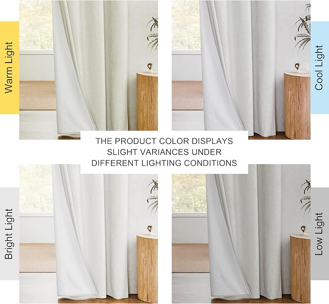 NICETOWN 100% Blackout Linen Texture Curtains 90 inches Long, Thermal Insulated - Image 9