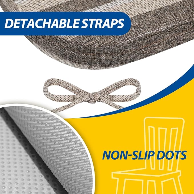 AAAAAcessories D-Shaped Chair Cushions, Machine-Washable Cover, Boldstripes - Image 5