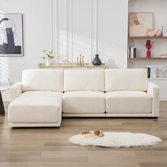 110.6" L Shaped Modular Sectional Sofa Modern Chenille Comfy Couch by CACFTII