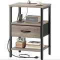 SUPERJARE Nightstand with Charging Station, Bed Side Table with Adjustable by SUPERJARE