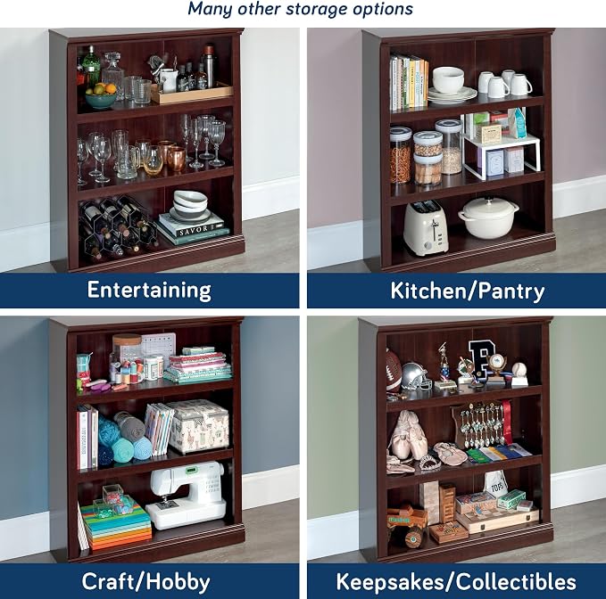 Sauder Miscellaneous Storage 3-Shelf Bookcase/ Book shelf, Select Cherry finish - Image 5