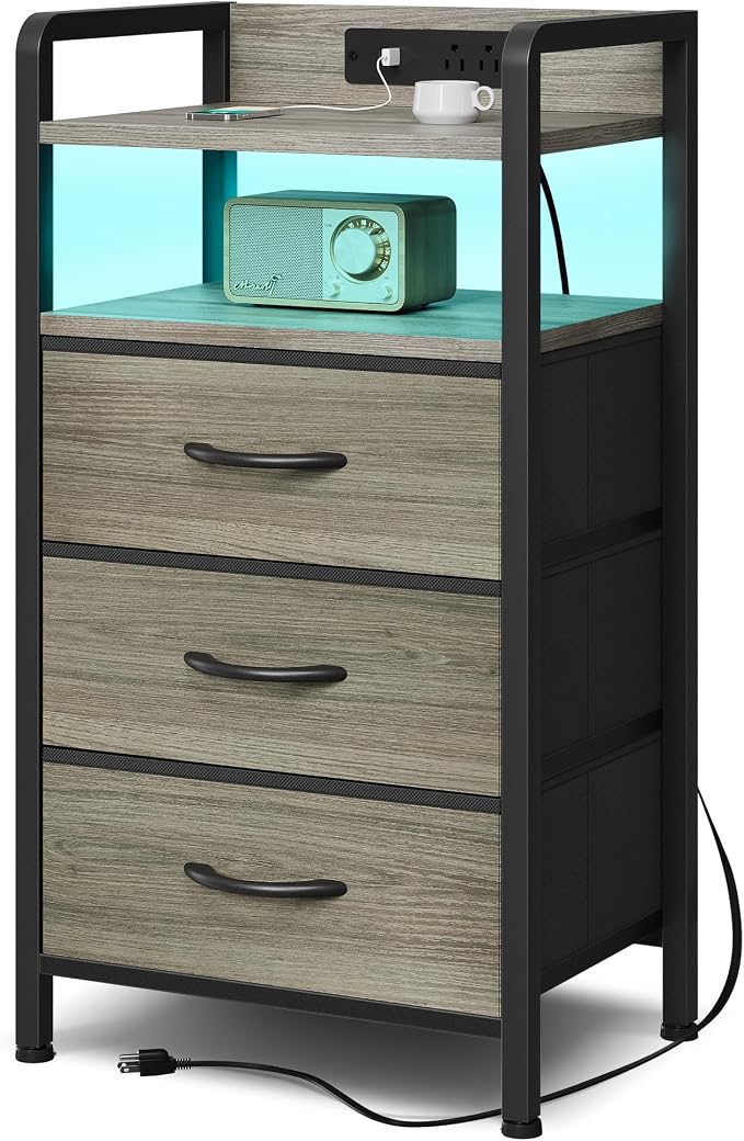 Lazzanto Night Stand with Charger Station by Lazzanto
