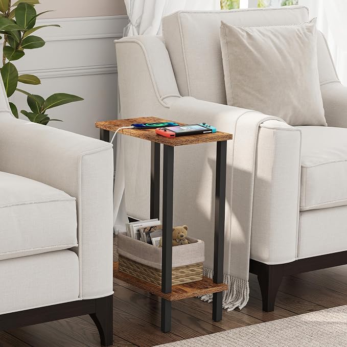 TUTOTAK Small Side Table, Narrow End Table, Skinny Sofa Table, Slim Nightstand - Image 4