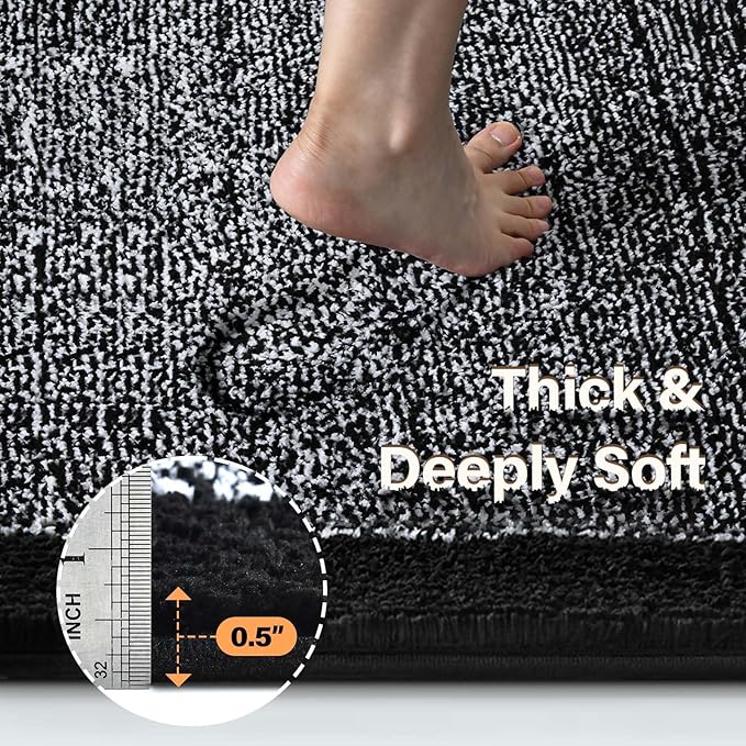 70x24 Long Bathroom Rugs Washable Non Slip, Soft Absorbent Quick Dry Mats - Image 4