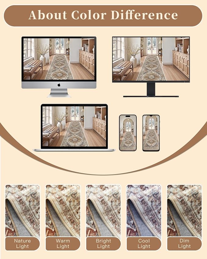Madane Hallway Runner Rug 2x12, Extra Long Washable Runner Rugs - Image 10