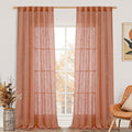 LAMIT Linen Semi Sheer Curtains 96 inches Long 2 Panels Set, Light Filtering by LAMIT