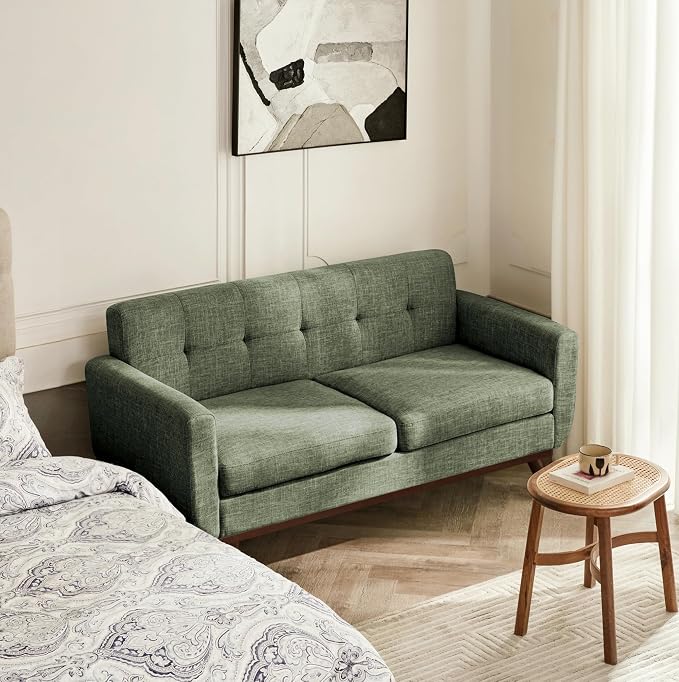 Kingfun 65.2" W Loveseat Sofa, Mid Century Modern Decor Love Seat Couches - Image 9